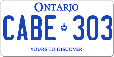 ON license plate CABE303