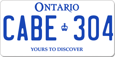 ON license plate CABE304