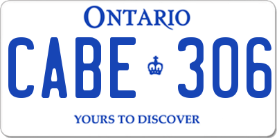 ON license plate CABE306