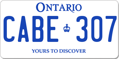 ON license plate CABE307