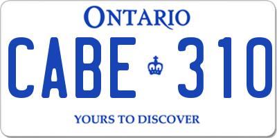 ON license plate CABE310