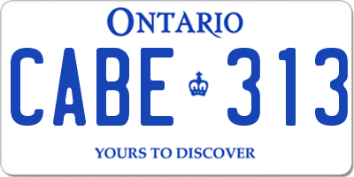 ON license plate CABE313