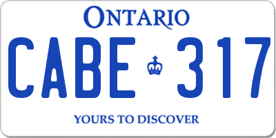 ON license plate CABE317