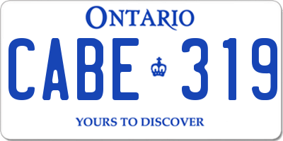 ON license plate CABE319