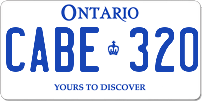 ON license plate CABE320