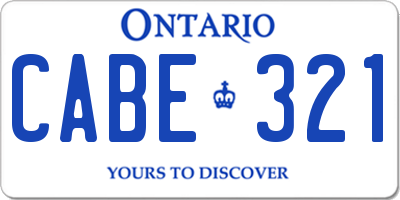 ON license plate CABE321