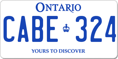 ON license plate CABE324