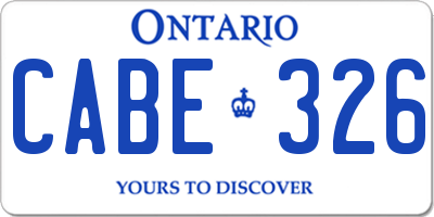 ON license plate CABE326