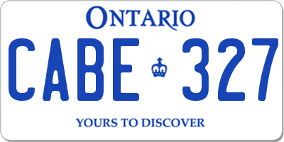 ON license plate CABE327