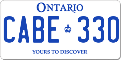 ON license plate CABE330