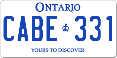 ON license plate CABE331