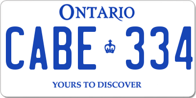 ON license plate CABE334