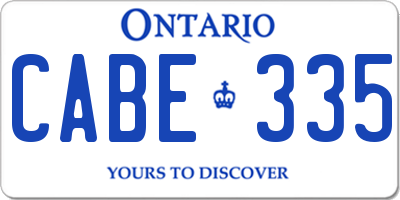 ON license plate CABE335