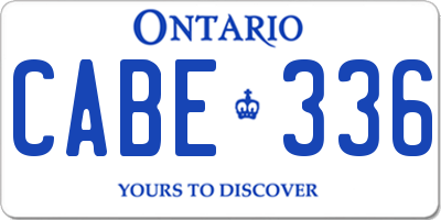 ON license plate CABE336