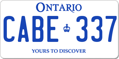 ON license plate CABE337