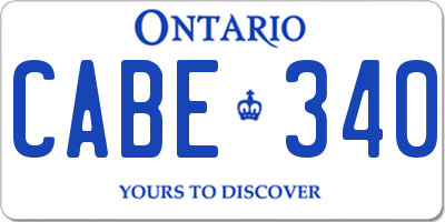 ON license plate CABE340