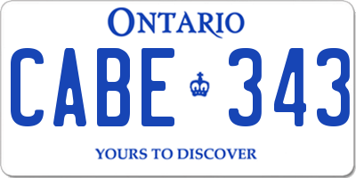 ON license plate CABE343