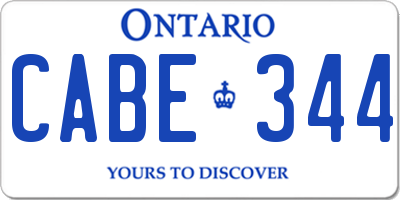 ON license plate CABE344