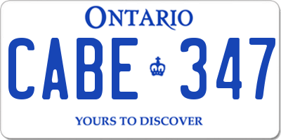 ON license plate CABE347