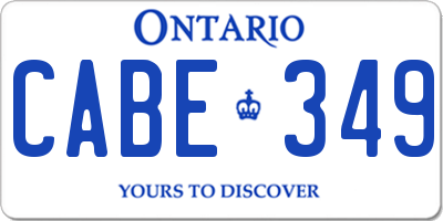 ON license plate CABE349