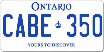 ON license plate CABE350