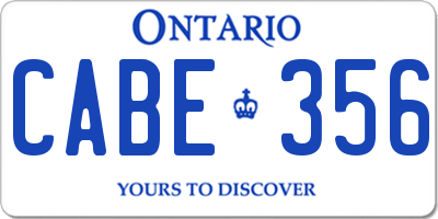 ON license plate CABE356