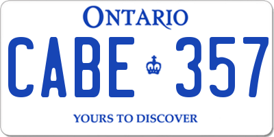 ON license plate CABE357