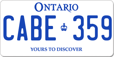 ON license plate CABE359