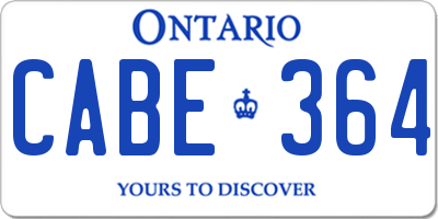 ON license plate CABE364