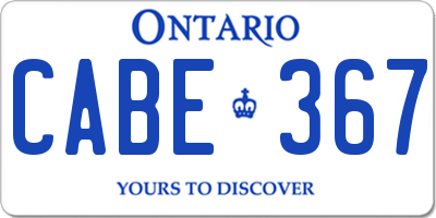 ON license plate CABE367