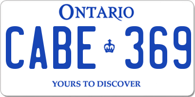 ON license plate CABE369