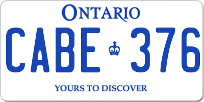 ON license plate CABE376