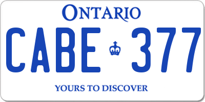 ON license plate CABE377