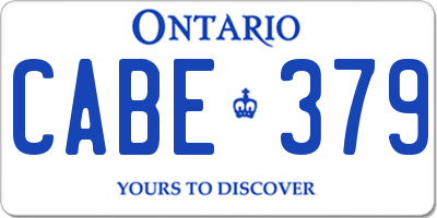 ON license plate CABE379