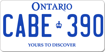 ON license plate CABE390