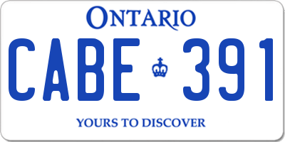 ON license plate CABE391