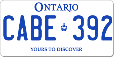 ON license plate CABE392