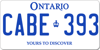 ON license plate CABE393