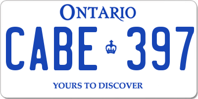 ON license plate CABE397