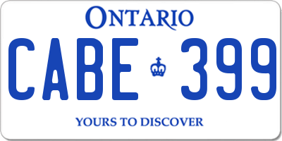 ON license plate CABE399