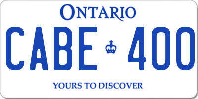 ON license plate CABE400