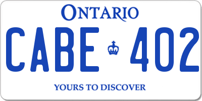 ON license plate CABE402