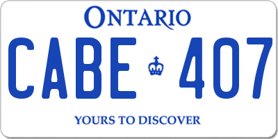 ON license plate CABE407