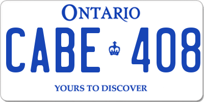 ON license plate CABE408