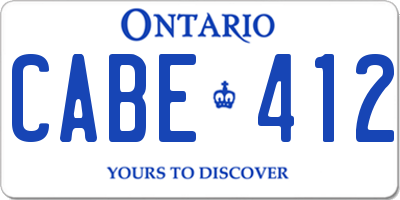 ON license plate CABE412