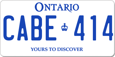 ON license plate CABE414