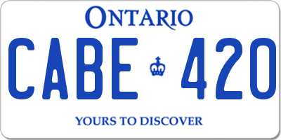 ON license plate CABE420