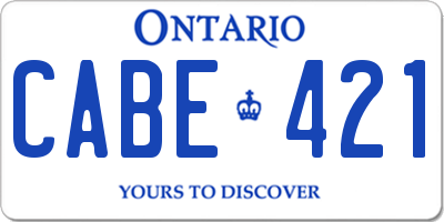 ON license plate CABE421