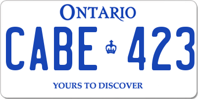 ON license plate CABE423