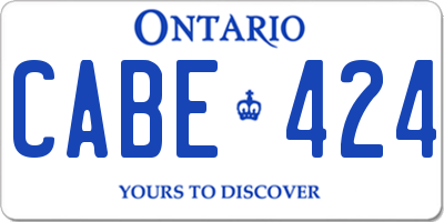 ON license plate CABE424